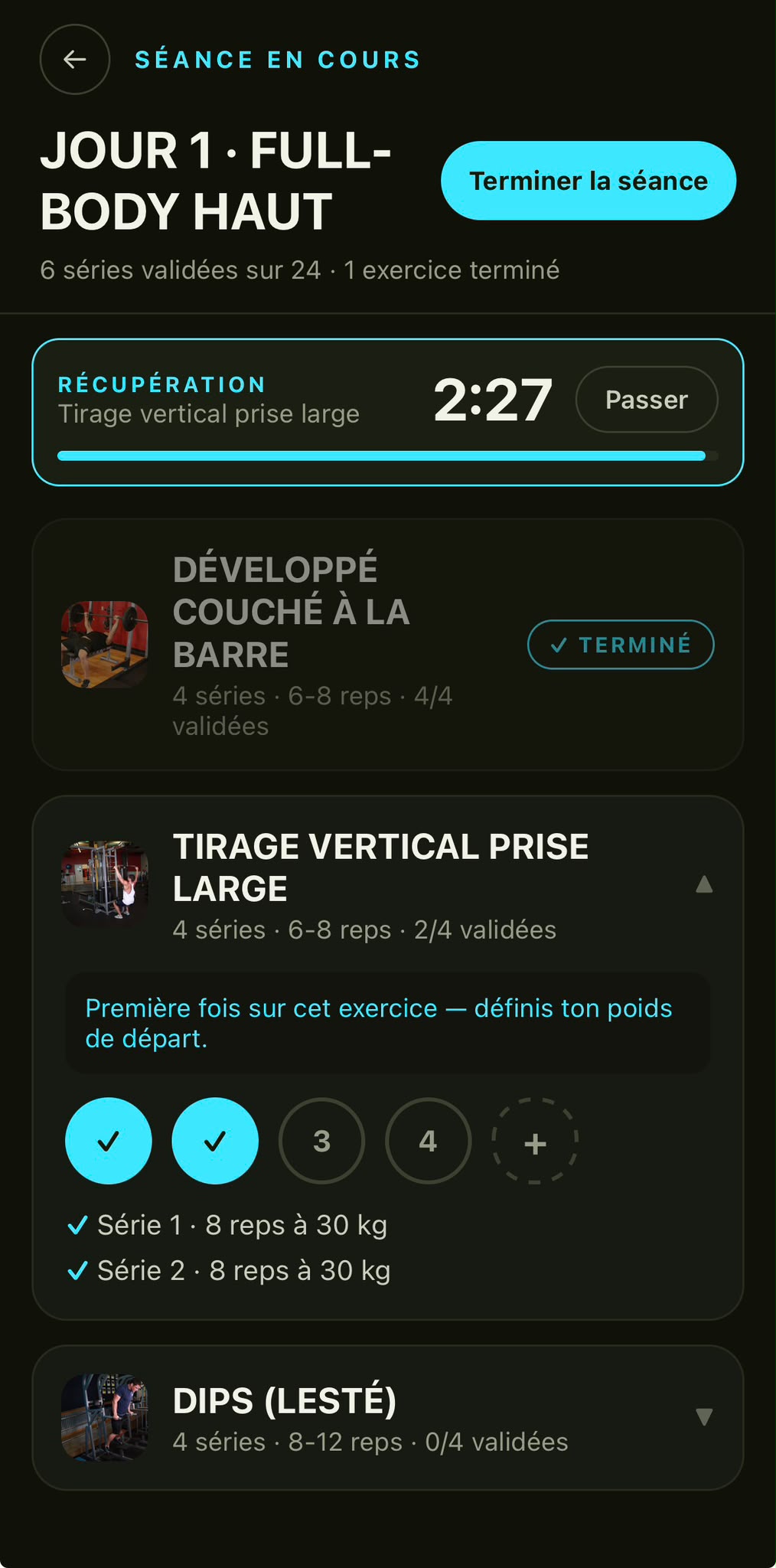 Séance en cours dans Prepz